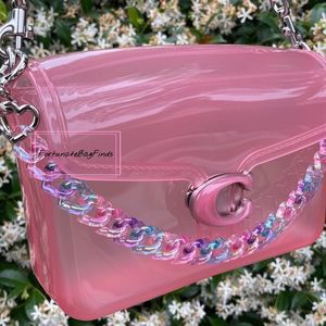 Jelly COTTON CANDY Rainbow Triple Hearts Resin Bag Strap Y2K Novelty Bag Strap